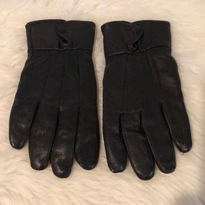 Black Genuine Leather Gloves